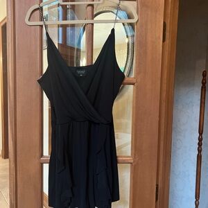 NWOT - Top Shop - Romper with rhinestone straps - Elegant Black size 12
